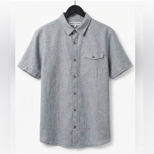 NWT•ROAMERS & SEEKERS Demand Linen Kapok Button Down Shirt Grey L